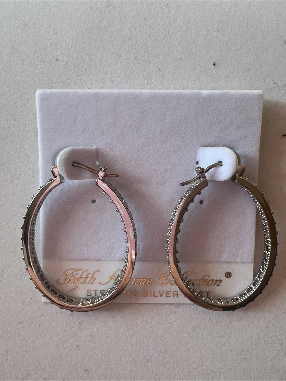 Clear crystal rose gold Hoop Earrings